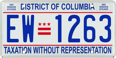 DC license plate EW1263