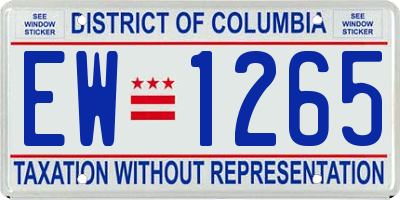 DC license plate EW1265