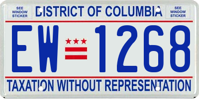 DC license plate EW1268