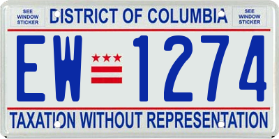 DC license plate EW1274