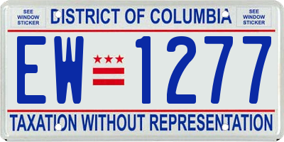 DC license plate EW1277