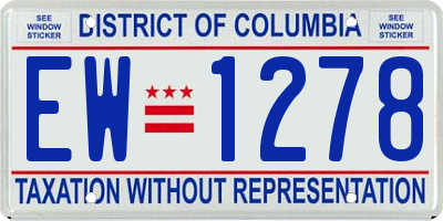 DC license plate EW1278