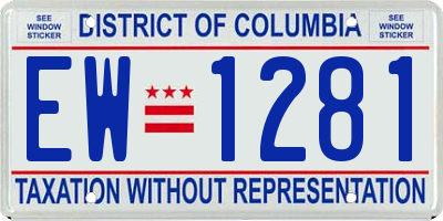 DC license plate EW1281