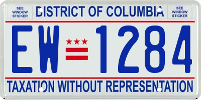 DC license plate EW1284