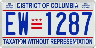 DC license plate EW1287