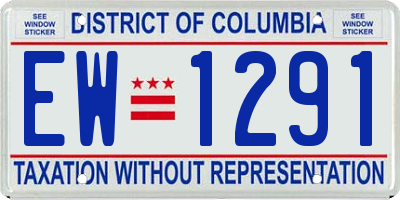 DC license plate EW1291