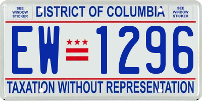 DC license plate EW1296