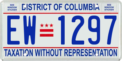 DC license plate EW1297