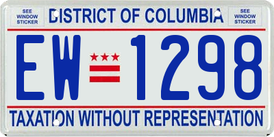 DC license plate EW1298