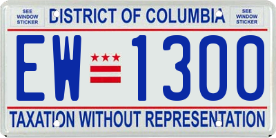 DC license plate EW1300