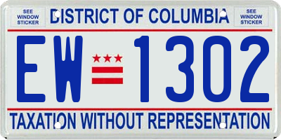 DC license plate EW1302