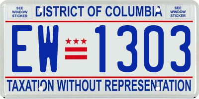 DC license plate EW1303