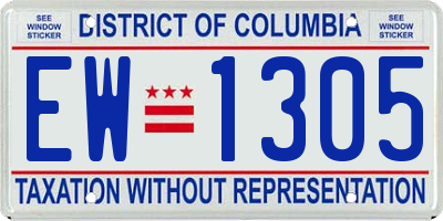 DC license plate EW1305
