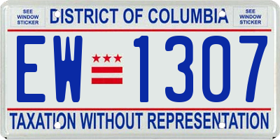 DC license plate EW1307