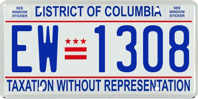 DC license plate EW1308