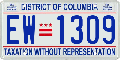 DC license plate EW1309