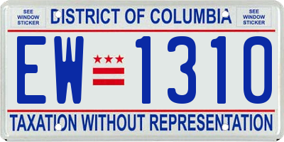 DC license plate EW1310