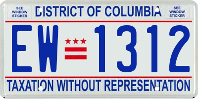 DC license plate EW1312