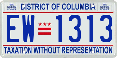DC license plate EW1313