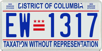 DC license plate EW1317