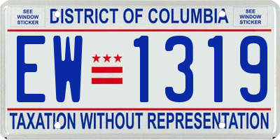 DC license plate EW1319