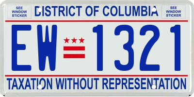 DC license plate EW1321