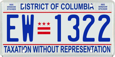 DC license plate EW1322