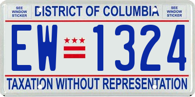 DC license plate EW1324