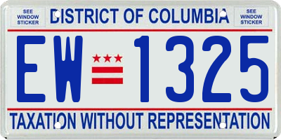 DC license plate EW1325