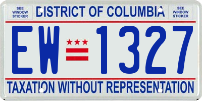 DC license plate EW1327