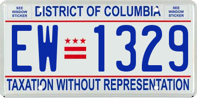DC license plate EW1329
