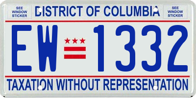 DC license plate EW1332