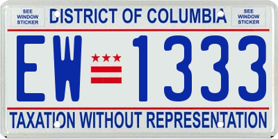 DC license plate EW1333