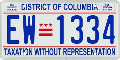 DC license plate EW1334