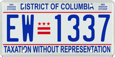 DC license plate EW1337