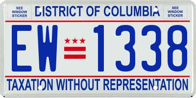 DC license plate EW1338
