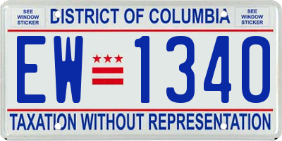 DC license plate EW1340