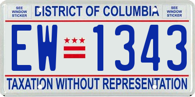 DC license plate EW1343