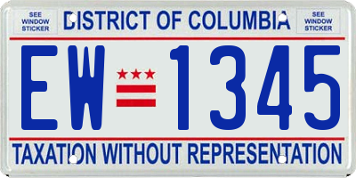 DC license plate EW1345