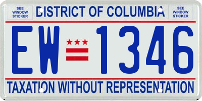DC license plate EW1346