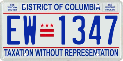 DC license plate EW1347