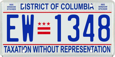 DC license plate EW1348