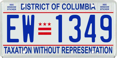 DC license plate EW1349