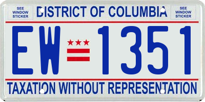 DC license plate EW1351