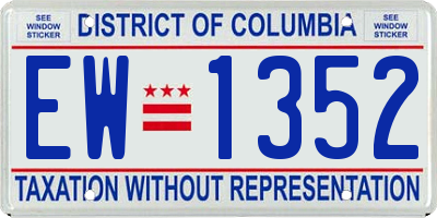 DC license plate EW1352