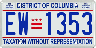 DC license plate EW1353