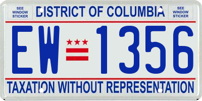 DC license plate EW1356