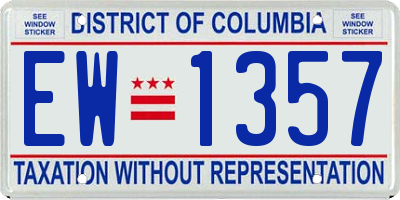 DC license plate EW1357