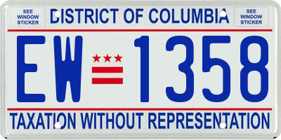 DC license plate EW1358