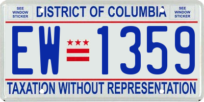 DC license plate EW1359